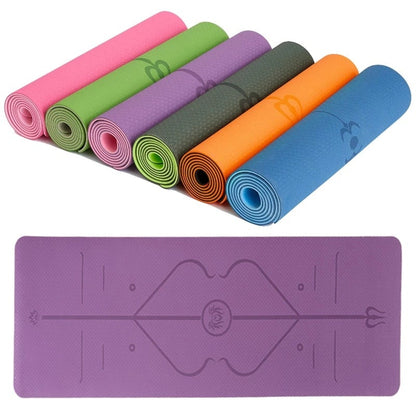 Non Slip Yoga Mat with Position Lines